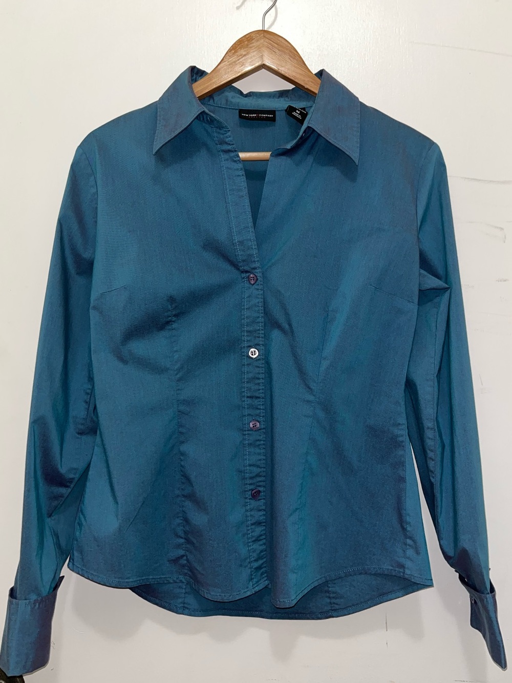 Stretch Button-Down Shirt - Teal